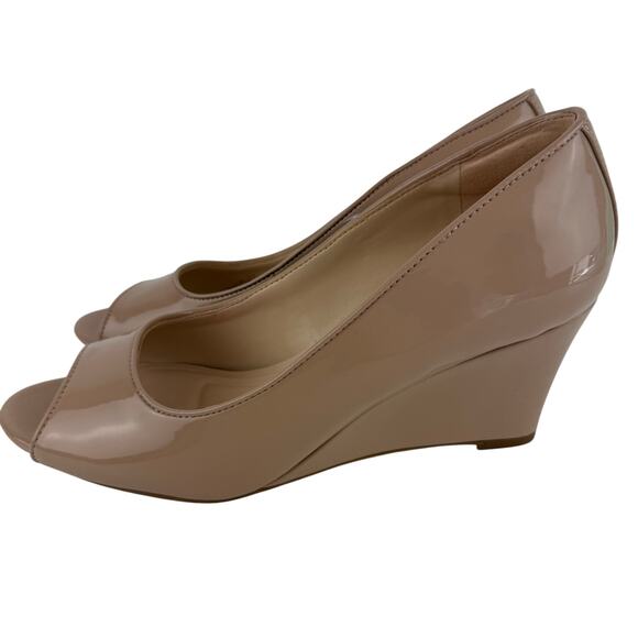 EASY‎ SPIRIT COLEEN PEEP TOE FAUX LEATHER WEDGES IN NATURAL NWOB WOMEN'S 8.5M - Picture 8 of 12
